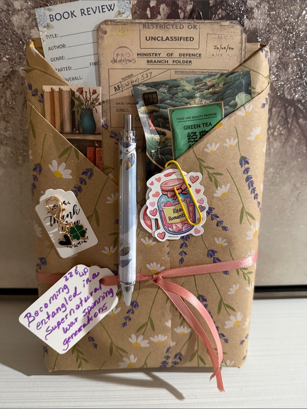Blind date w/ a book become entangled in a supernatural war spanning generations